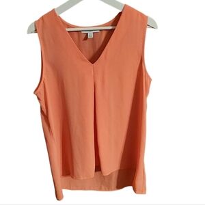 Fever Sleeveless V-Neck Coral Women's Top Sz MD Lightweight Flowy